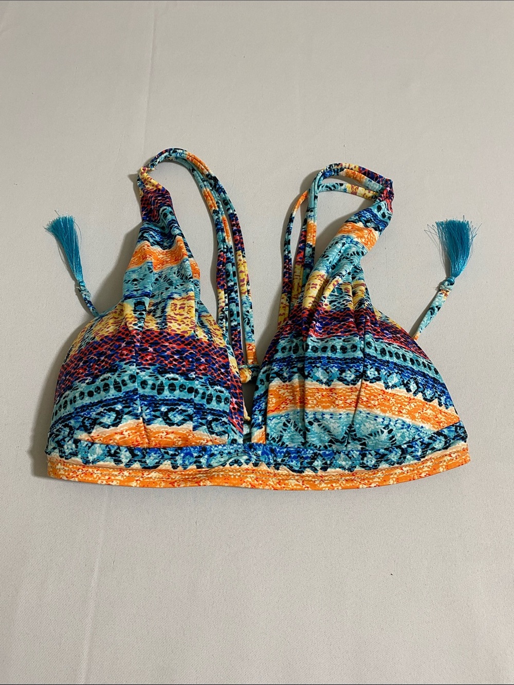 NWOT ATHENA Tribal Print Halter Bikini Top Women's Size 6